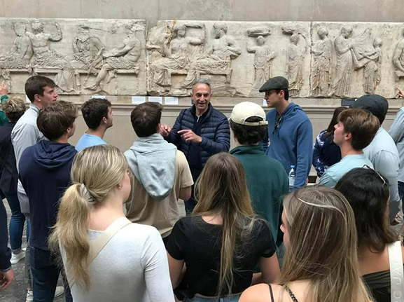 Dr. Erasmo giving studetns a tour